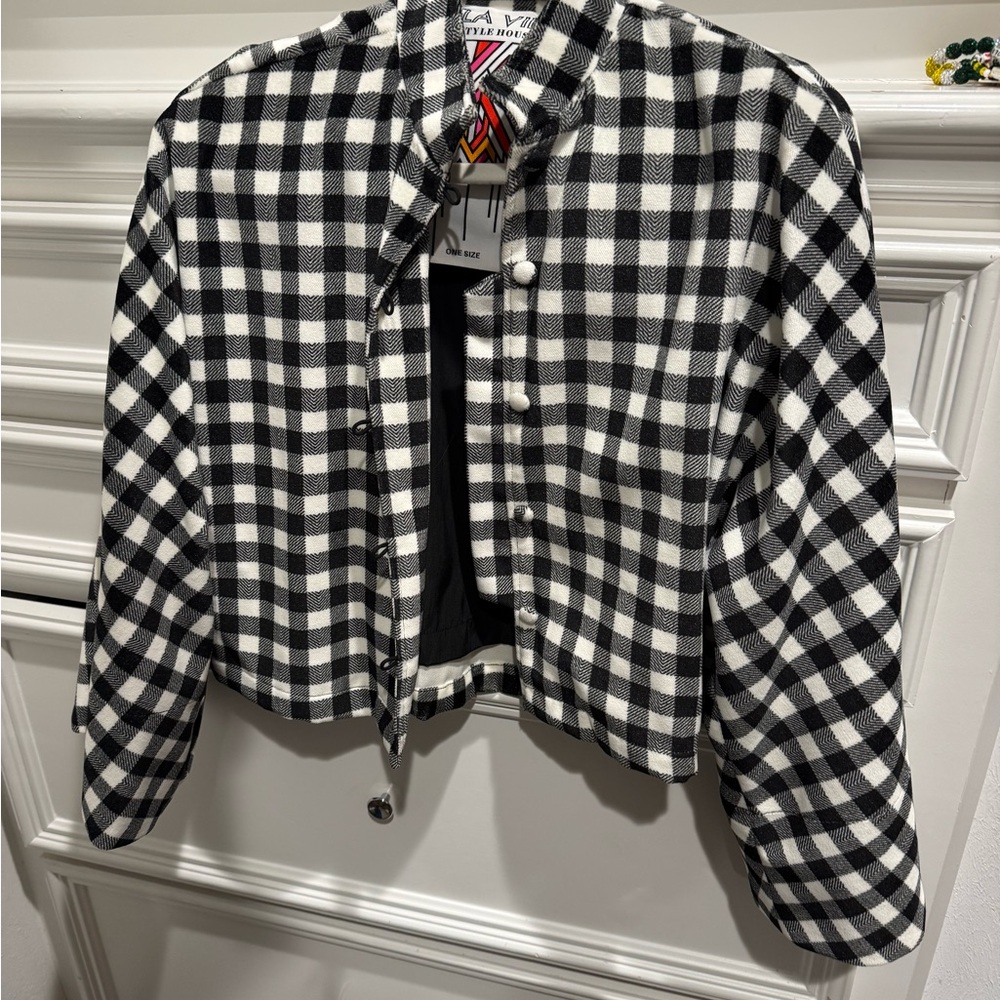 Plaid Black and White Jacket